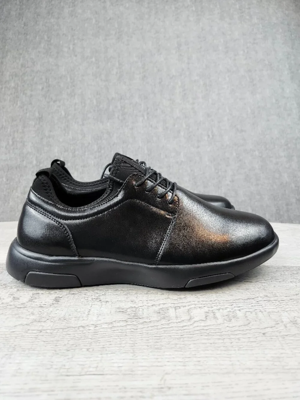 OrthoComfoot Men Size EU43 (US 10) Orthopedic Black Leather Dress Shoes